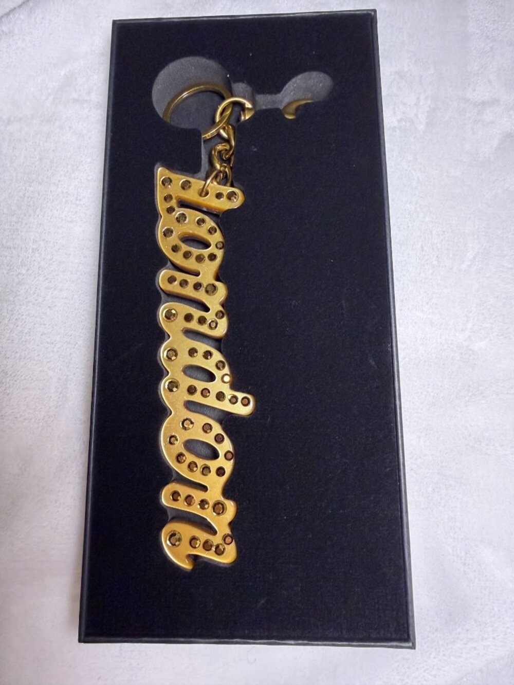 Kurt Geiger Gold-Tone London Keychain/Bag With Rhinestone NWT
